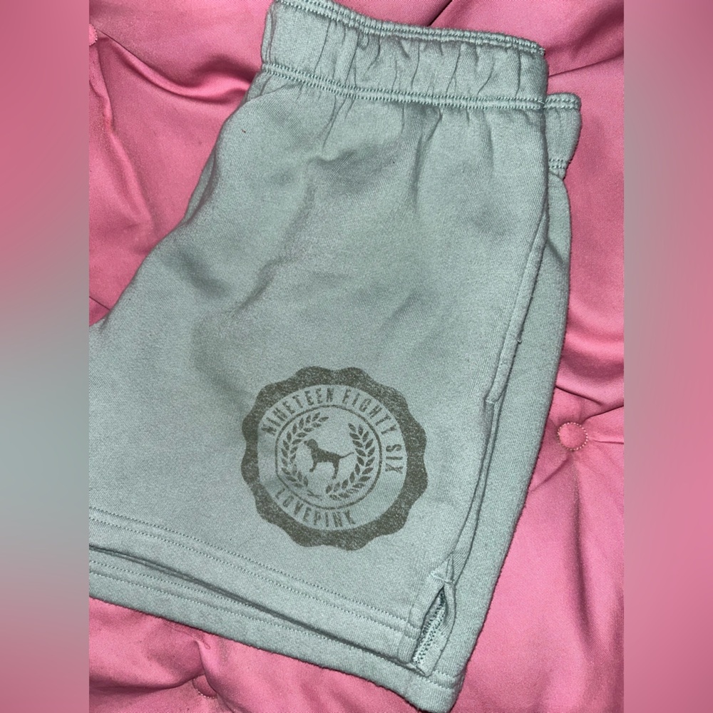 PINK Green Shorts With Pockets